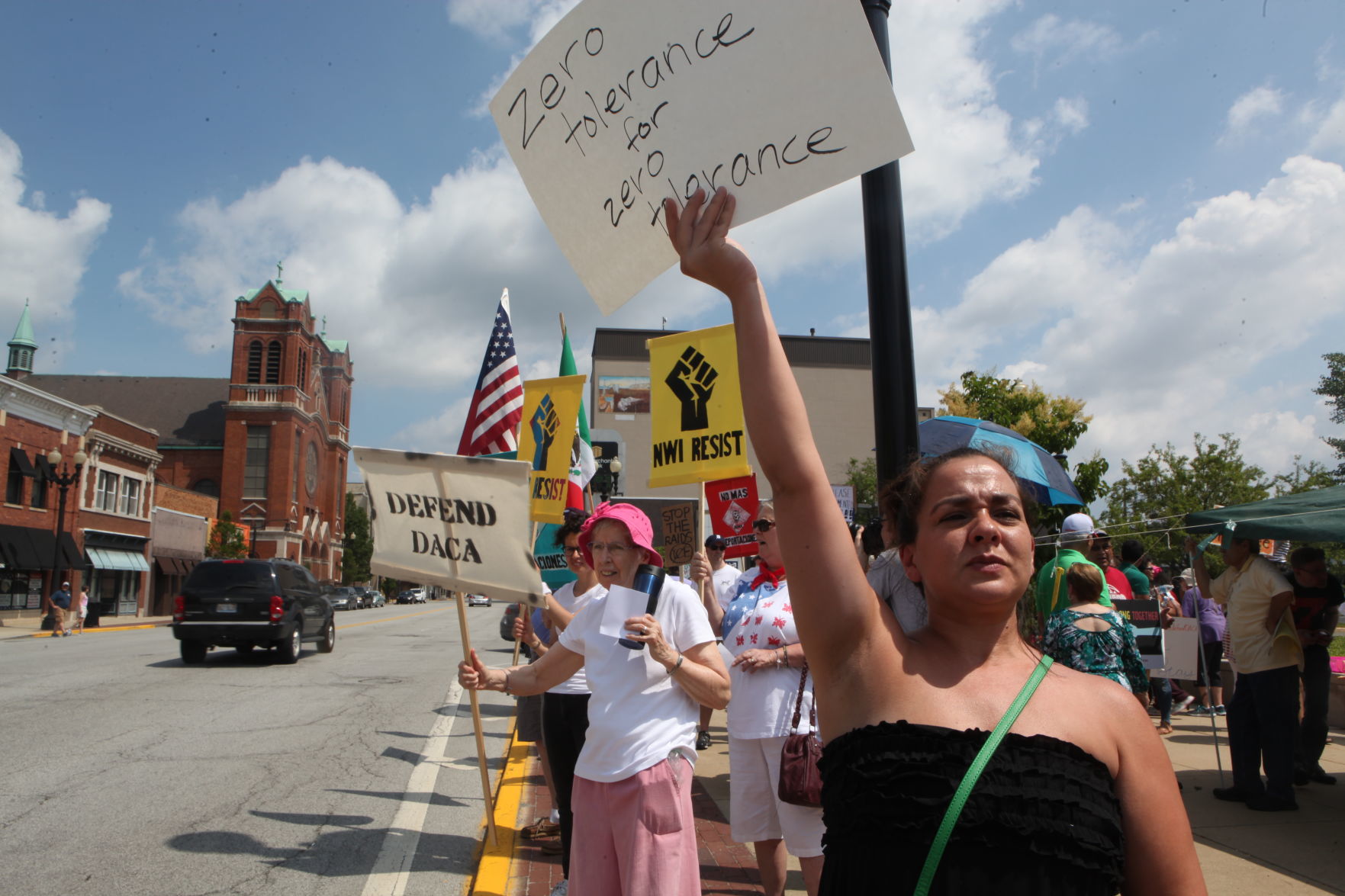 Families, activists protest Trump's immigration policies with Hammond rally